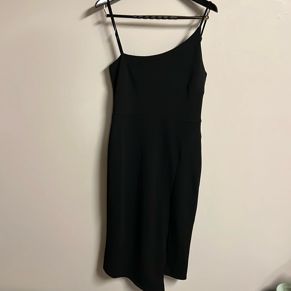 Spaghetti strap black dress, size large